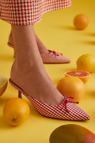 Mules à Carreaux et Talons Chaton en Red, taille: 38 chez Anthropologie - Bibi Lou - Modalova