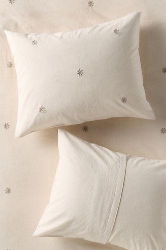 Taies d'oreiller Olivia en mélange coton-lin avec broderie florale, ensemble de 2 en chez - Anthropologie - Modalova