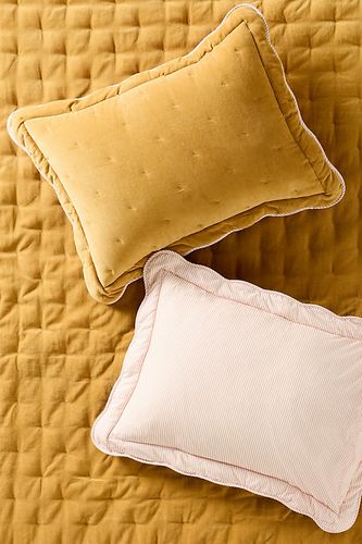 Taies d'oreiller festonnées en velours de coton uni Abbott, ensemble de 2 en Yellow chez - Anthropologie - Modalova