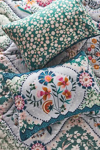 Taies d'oreiller matelassées Theodora Posy, Lot de 2 par - Artisan Quilts by Anthropologie - Modalova
