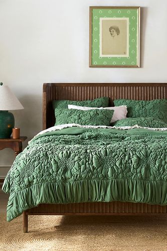 Couvre-lit matelassé floral en jersey de coton Dahlia en taille: Eu kng qlt chez - Anthropologie - Modalova