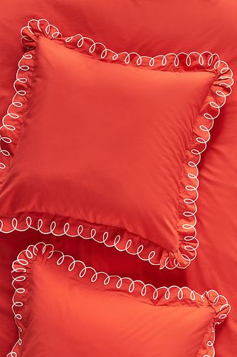 Taies d'oreiller Maeve en percale bio bouclée, ensemble de 2 par en Orange - Maeve by Anthropologie - Modalova