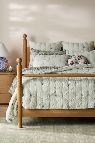 Couvre-lit brodé d'icônes florales en voile de coton Emilia taille: Eu kng qlt chez - Anthropologie - Modalova