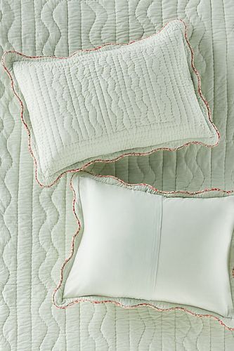 Taies d'oreiller Iluka en coton uni avec bord floral, lot de 2 en chez - Anthropologie - Modalova