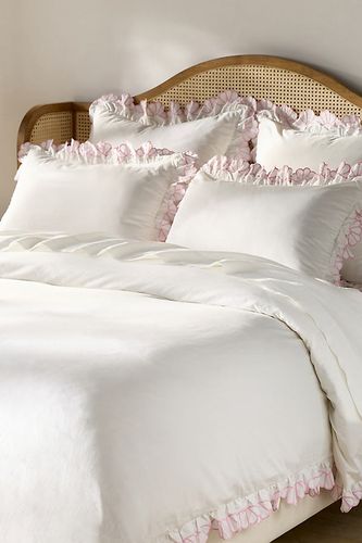 Housse de couette en satin de coton brodé Fera en Pink taille: Eu kng qlt chez - Anthropologie - Modalova