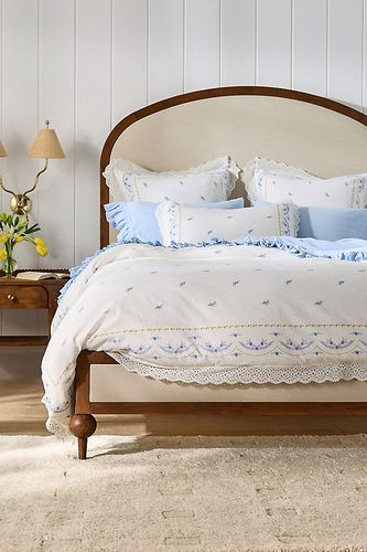 Housse de couette florale Ophelia en coton imprimé avec bordure en dentelle en taille: Eu kng dvt chez - Anthropologie - Modalova