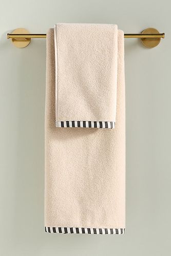 Gants de Toilette en Coton Doux à Garniture Rayée Sloane, Ensemble de 2 en Beige taille: S chez - Anthropologie - Modalova