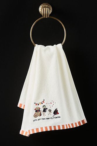 Serviette de main en coton brodée avec icône d'Halloween en chez - Anthropologie - Modalova