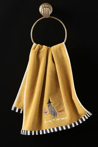 Serviette de main en coton brodée avec icône d'Halloween en chez - Anthropologie - Modalova