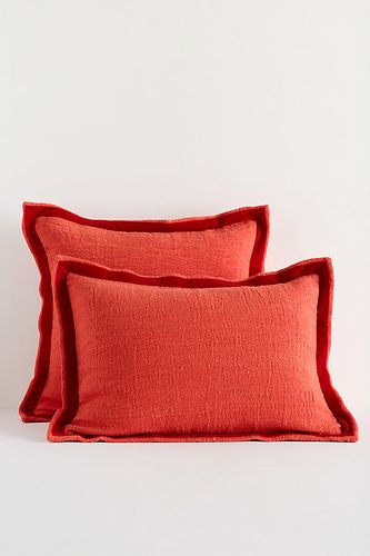 Coussin en velours de lin bordé Emory en taille: 14" x 20" - By Anthropologie - Modalova