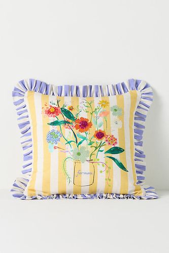 Coussin floral imprimé brodé en coton pour la fête des Mères taille: 16" sq chez - Anthropologie - Modalova