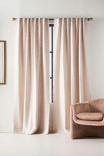 Rideau en mélange de lin Luxe en Grey taille: 50 x 84 chez - Anthropologie - Modalova