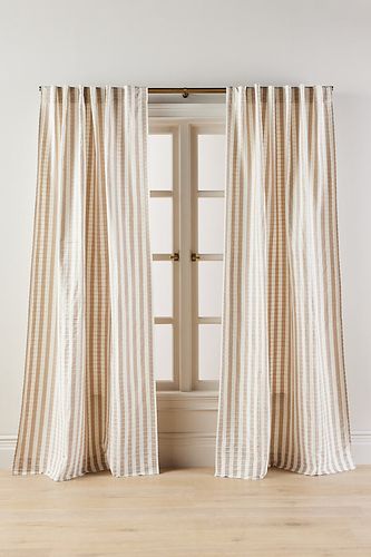 Rideau en coton tissé à rayures Costanza en taille: 108" chez - Anthropologie - Modalova