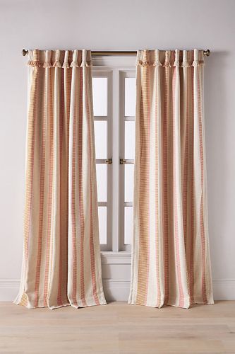 Rideau occultant tissé en mélange de coton à rayures assemblées en Orange taille: 108" chez - Anthropologie - Modalova