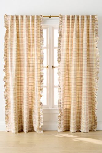 Rideau en coton tissé à bords volantés Tucker taille: 50 x 84 - By Anthropologie - Modalova