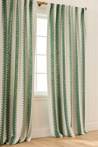 Rideau rayé en jacquard de coton à encoches en taille: 50 x 84 chez - Anthropologie - Modalova