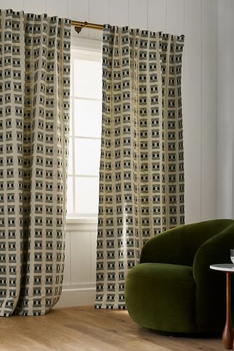 Rideau Kendall en jacquard tissé à motif géométrique taille: 50" x 108" chez - Anthropologie - Modalova