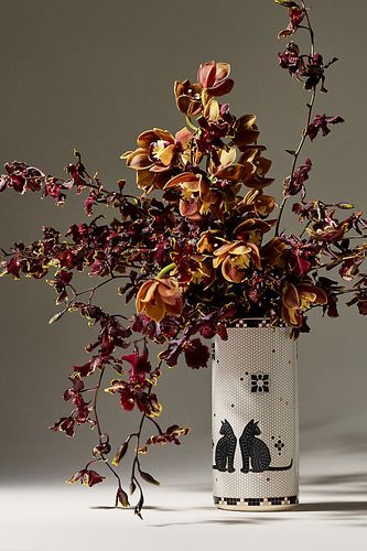 The Bistro Tile Stoneware Vase: Halloween Edition en White taille: L chez - Anthropologie - Modalova