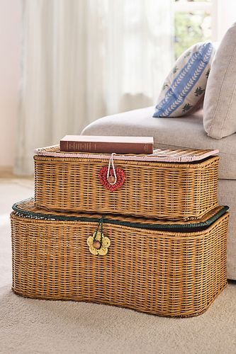 Panier en osier Burke avec couvercle taille: L chez - Anthropologie - Modalova