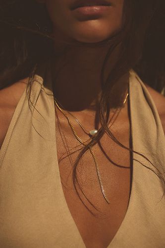 Collier Lariat Asymétrique par en Gold - By Anthropologie - Modalova