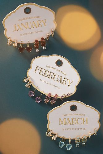 Boucles d'oreilles Huggie pierre de naissance, lot de 4 par en Pink - By Anthropologie - Modalova