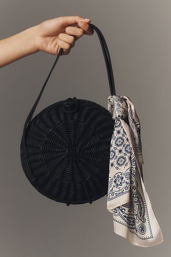 Sac à bandoulière rond en rotin tissé par en Black - By Anthropologie - Modalova