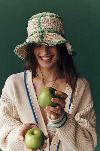 Chapeau bob en paille à passepoil en - By Anthropologie - Modalova