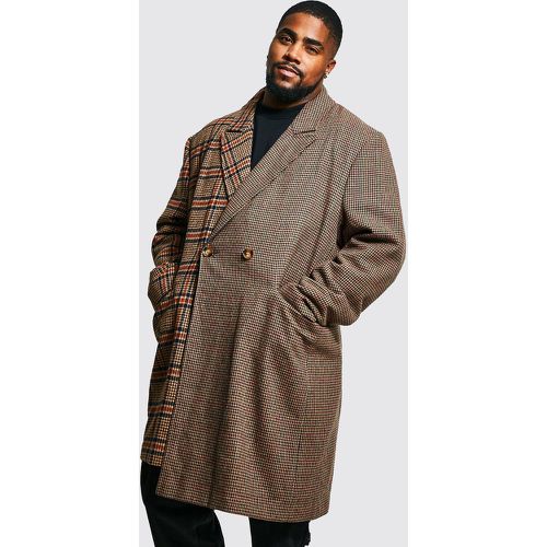 Grande taille - Manteau long bicolore à carreaux - - XXXL - Boohooman - Modalova