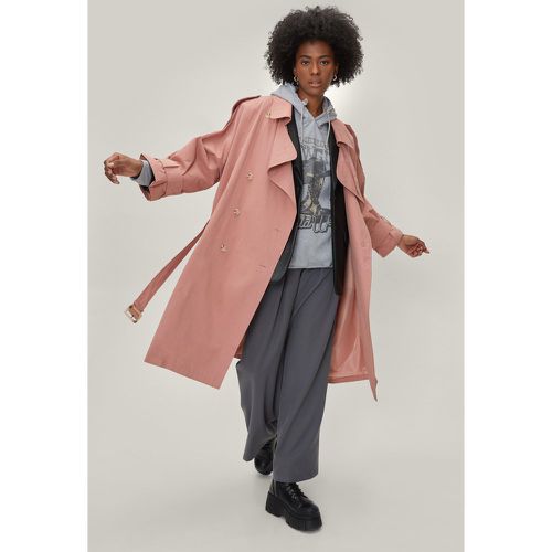 Belted Oversized Double Breasted Trench Coat - Nasty Gal - Modalova