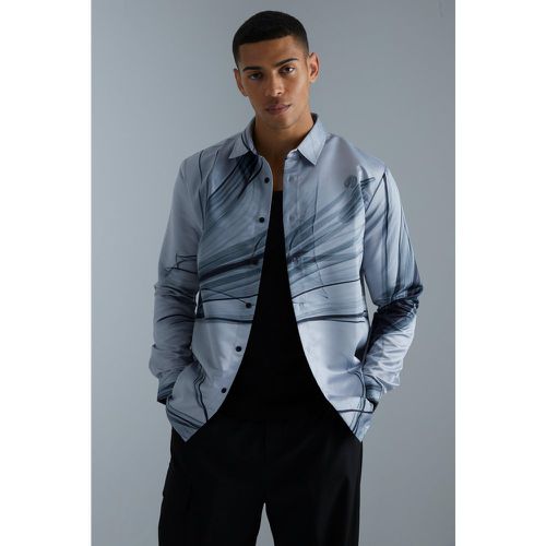 Chemise satinée à manches longues - Boohooman - Modalova