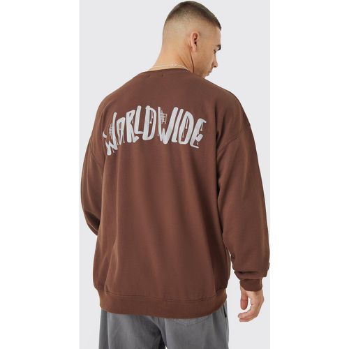 Sweat oversize à imprimé Worldwide homme - Boohooman - Modalova