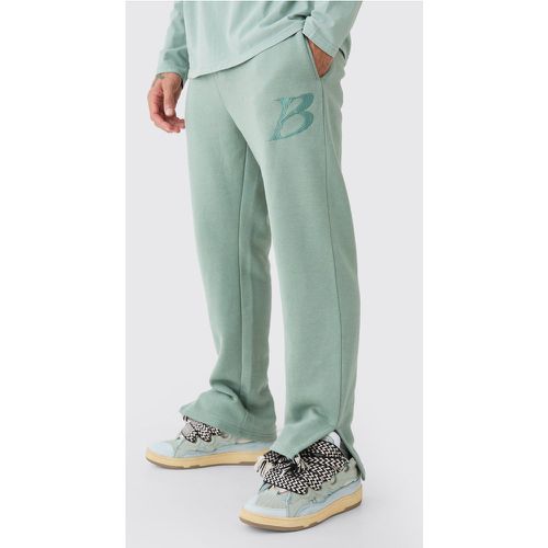 Regular Fit Split Hem B Jogger - Boohooman - Modalova