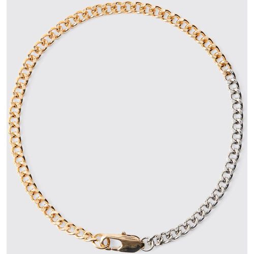 Two Tone Metal Chain Bracelet In Gold - Boohooman - Modalova