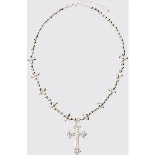 Cross Pendant Necklace In Silver - Boohooman - Modalova