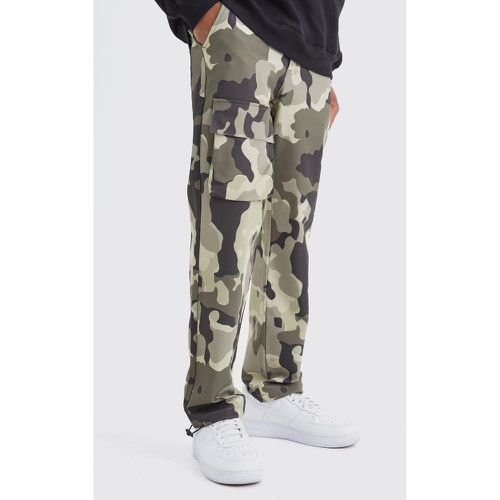 Pantalon cargo droit à imprimé camouflage - Boohooman - Modalova