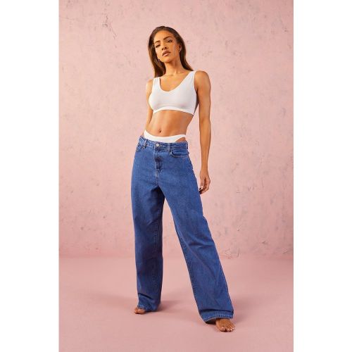 Jean Baggy Taille Haute - boohoo - Modalova