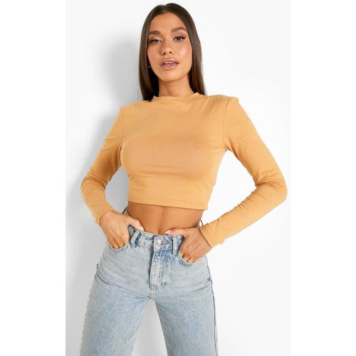 Crop Top Basique À Manches Longues - boohoo - Modalova