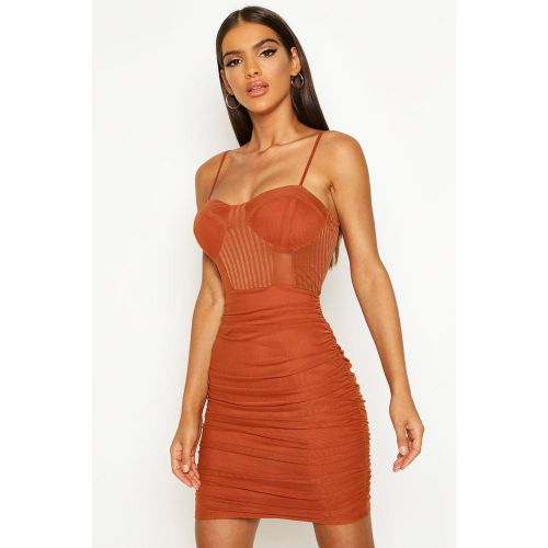 Robe Courte Froncée En Mesh - boohoo - Modalova
