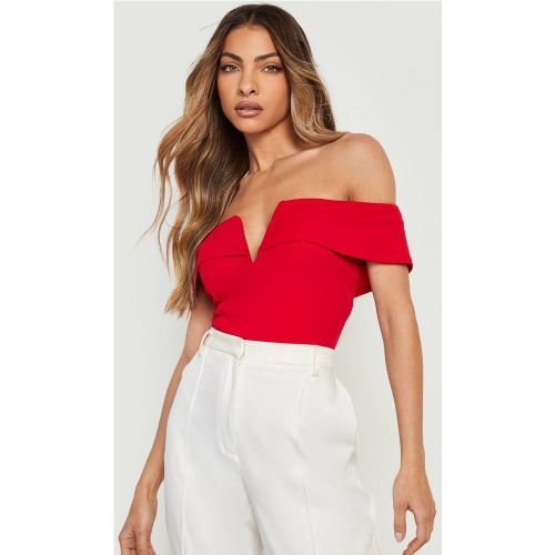 Body À Col Bateau Et Décolleté En V - boohoo - Modalova