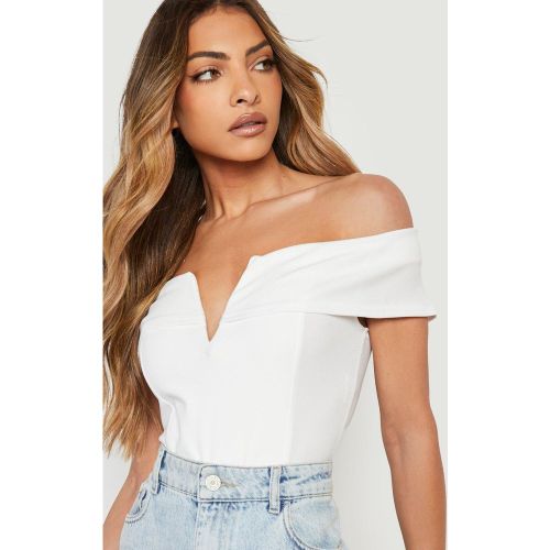 Body À Col Bateau Et Décolleté En V - boohoo - Modalova