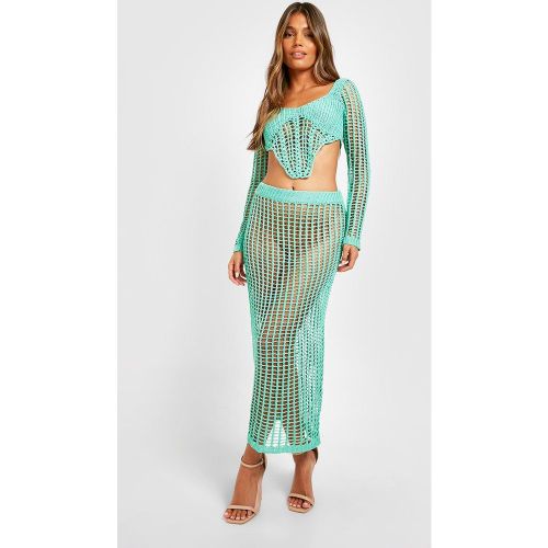 Ensemble En Crochet Avec Corset Et Jupe Longue - boohoo - Modalova