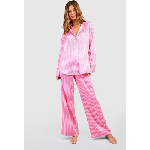Pyjama Premium Oversize À Rayures - boohoo - Modalova