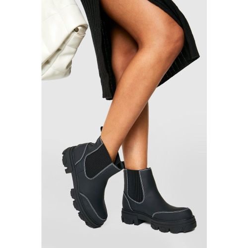 Bottes Chelsea En Caoutchouc À Semelle Épaisse - boohoo - Modalova