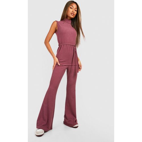 Pantalon Flare Texturé - boohoo - Modalova