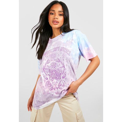 T-Shirt Oversize Tie Dye À Imprimé Papillon - boohoo - Modalova