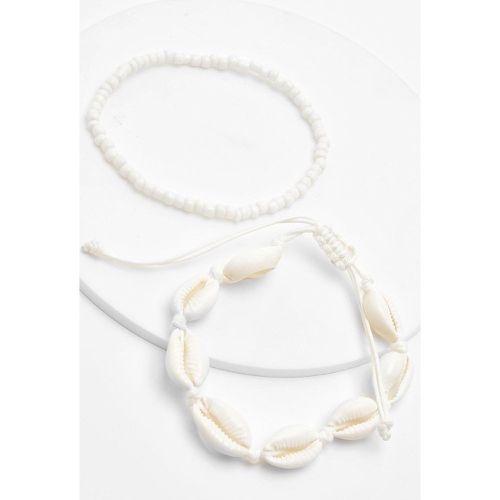Lot De 2 Bracelets De Cheville À Perles Et Coquillages - boohoo - Modalova