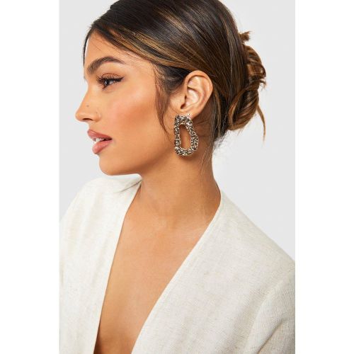 Boucles D'Oreilles Géométriques Martelées - boohoo - Modalova