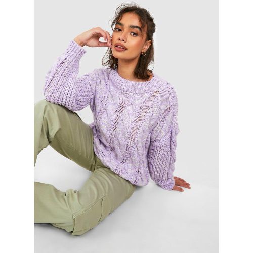 Pull Oversize Déchiré - boohoo - Modalova