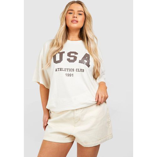 Plus" Usa Oversized T-Shirt - boohoo - Modalova