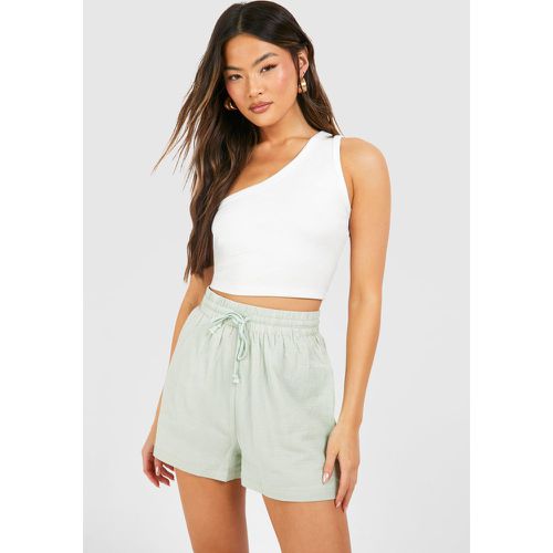 Linen Tie Waist Shorts - boohoo - Modalova